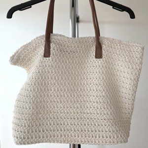 H&M White Braided Tote